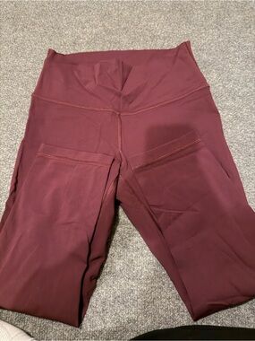 High-Waist Maroon Leggings